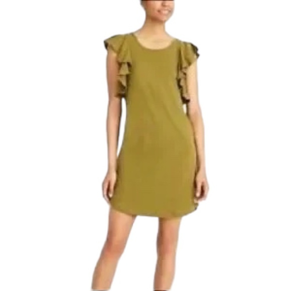 J Crew Factory Ruffled Shoulder T-Shirt Dress
